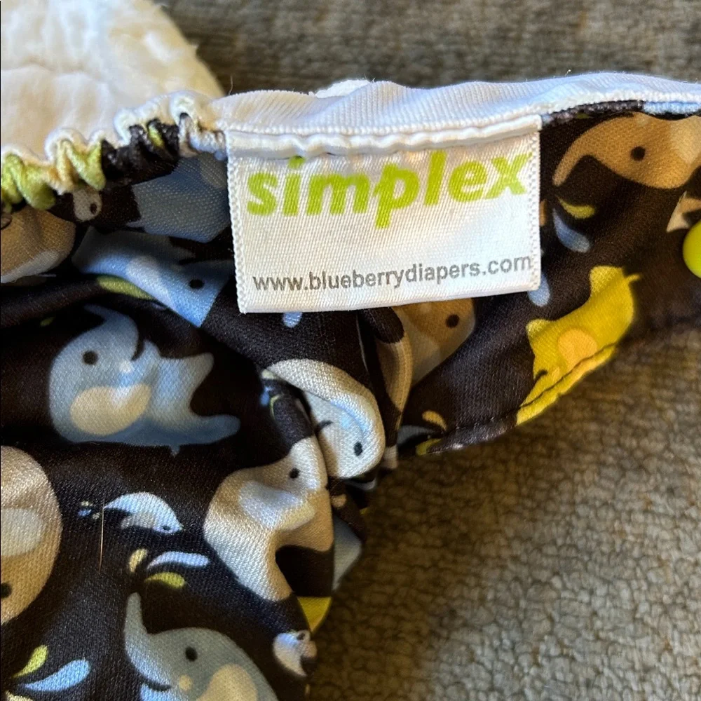 Simplex elephant Print Cloth Diaper - Blue, Green, Black ⭐️